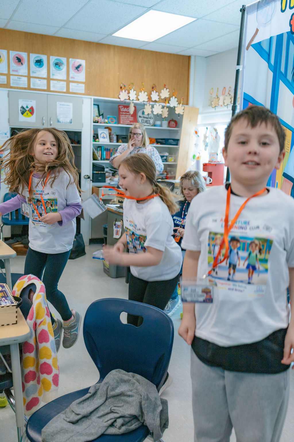 Full classroom of children engaged in the Mystery Adventure